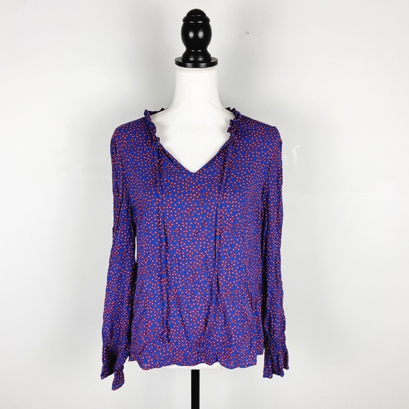 Boden Tops - Boden Red Floral Blue Blouse